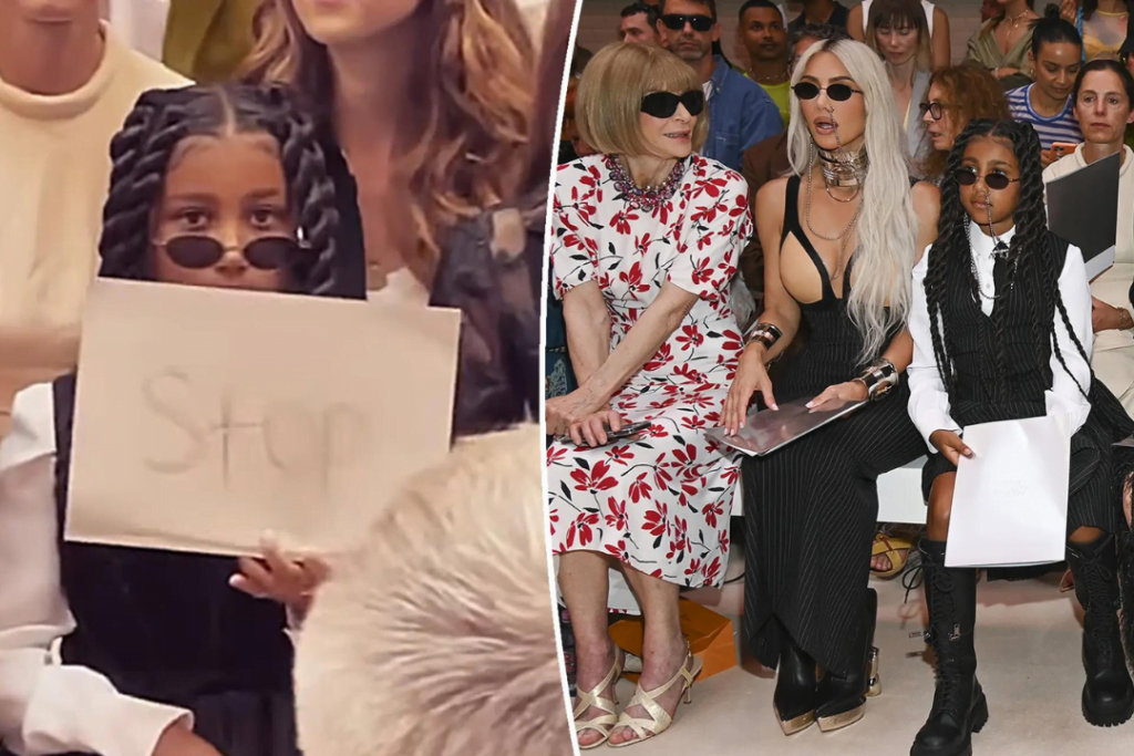 North West Held Up A ‘Stop’ Sign For Kim Kardashian